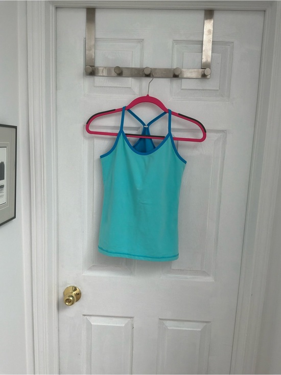 lululemon athletica Tops - lululemon athletica Aqua Tank with Blue Trim